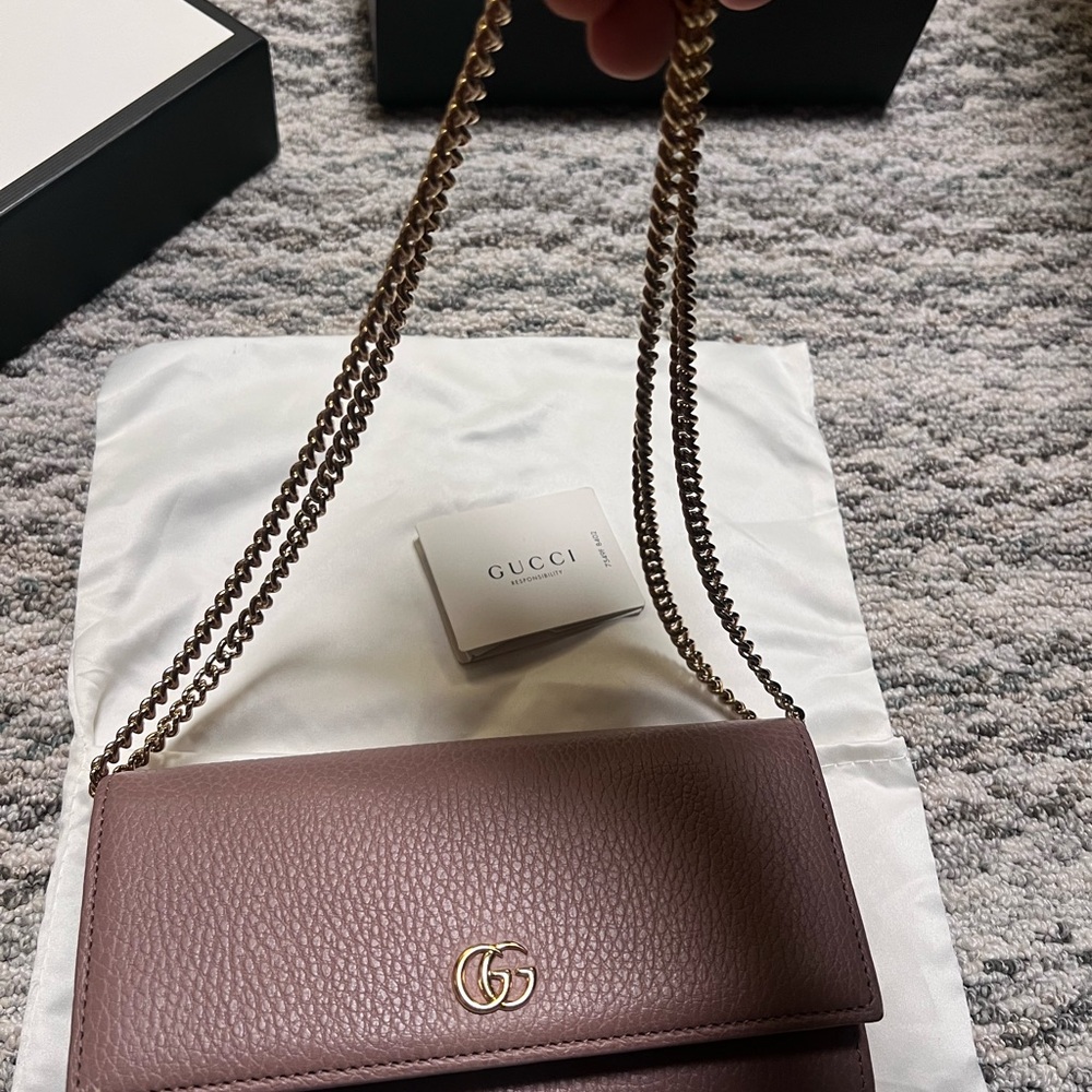 Gucci Women's Mauve Leather Crossbody Bag